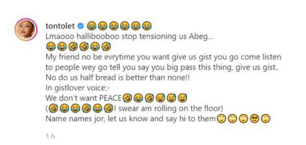 Tonto Dikeh Challenges Halima Abubakar To Reveal The Names Of Bullies In Nollywood